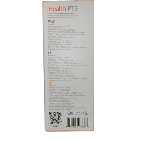 💕2X HP💕NIB iHealth PT3 No Touch Infrared Thermometer💕 - Picture 3 of 10